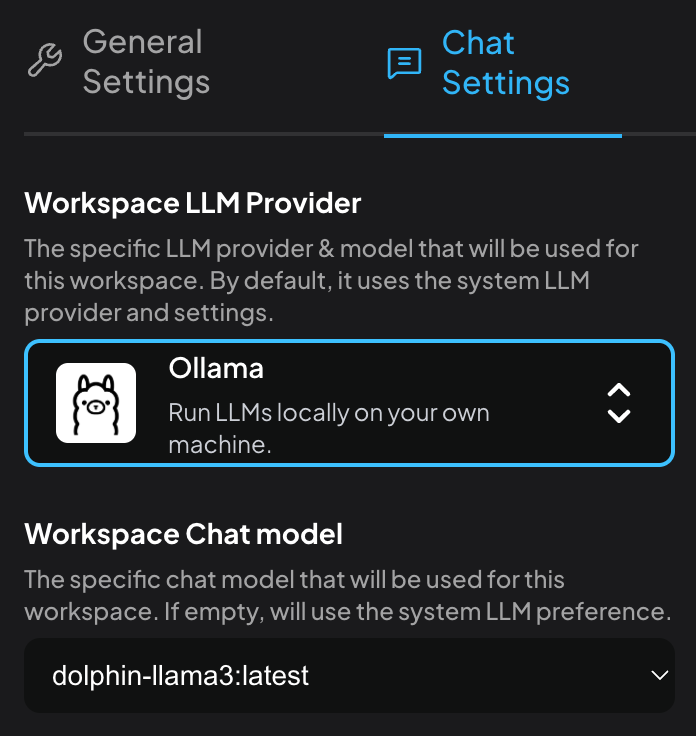 AnythingLLM Interface
